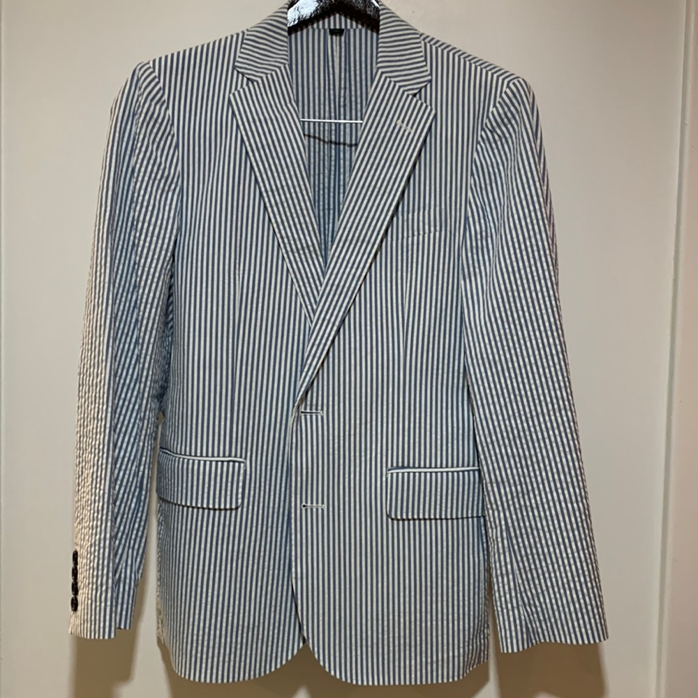 J Crew Ludlow Seersucker Sport Jacket